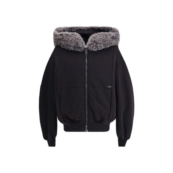 Dolce & Gabbana Other - Dolce & Gabbana Faux Fur Trim Hooded Jacket Men Black Sweaters